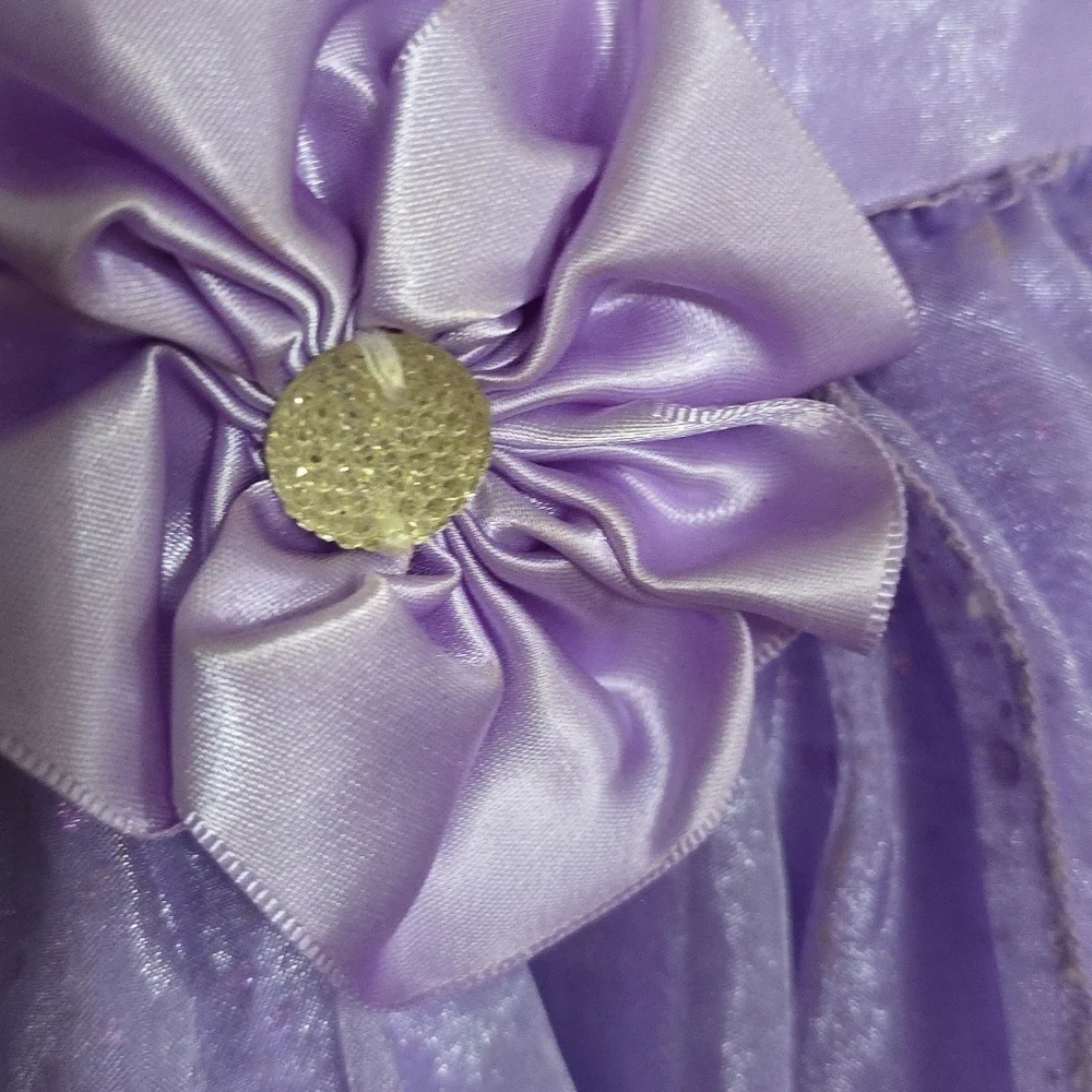 Disney Sophia The First Girl's Purple Party Dress Sparkly Lined Zips 6/6X *READ*